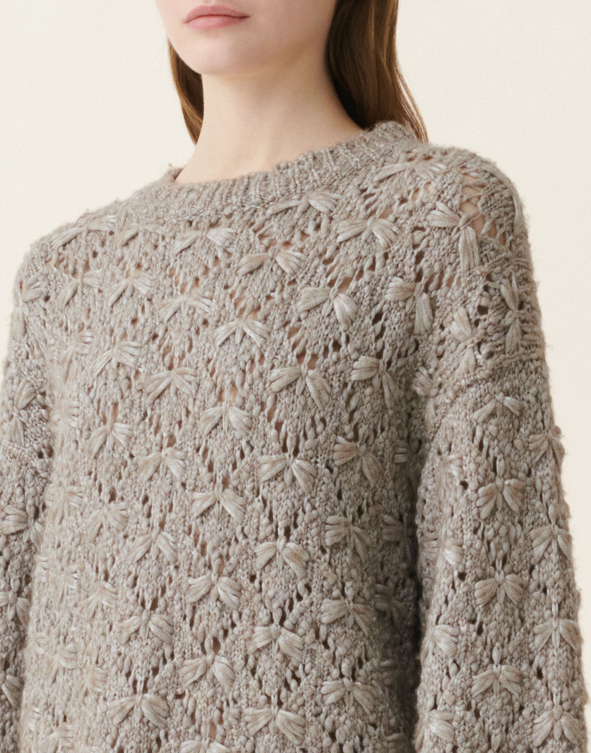 Rollkragenpullover aus gepolstertem Garn, mocha Fabiana Filippi Rollkragenpullover aus gepolstertem Garn, mocha Mocha MAD216F091M3150000