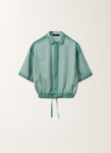 Fabiana Filippi Chemise en toile de lin avec dégradé, bleu pétrole TURQUOISE GCD275F592L3780000