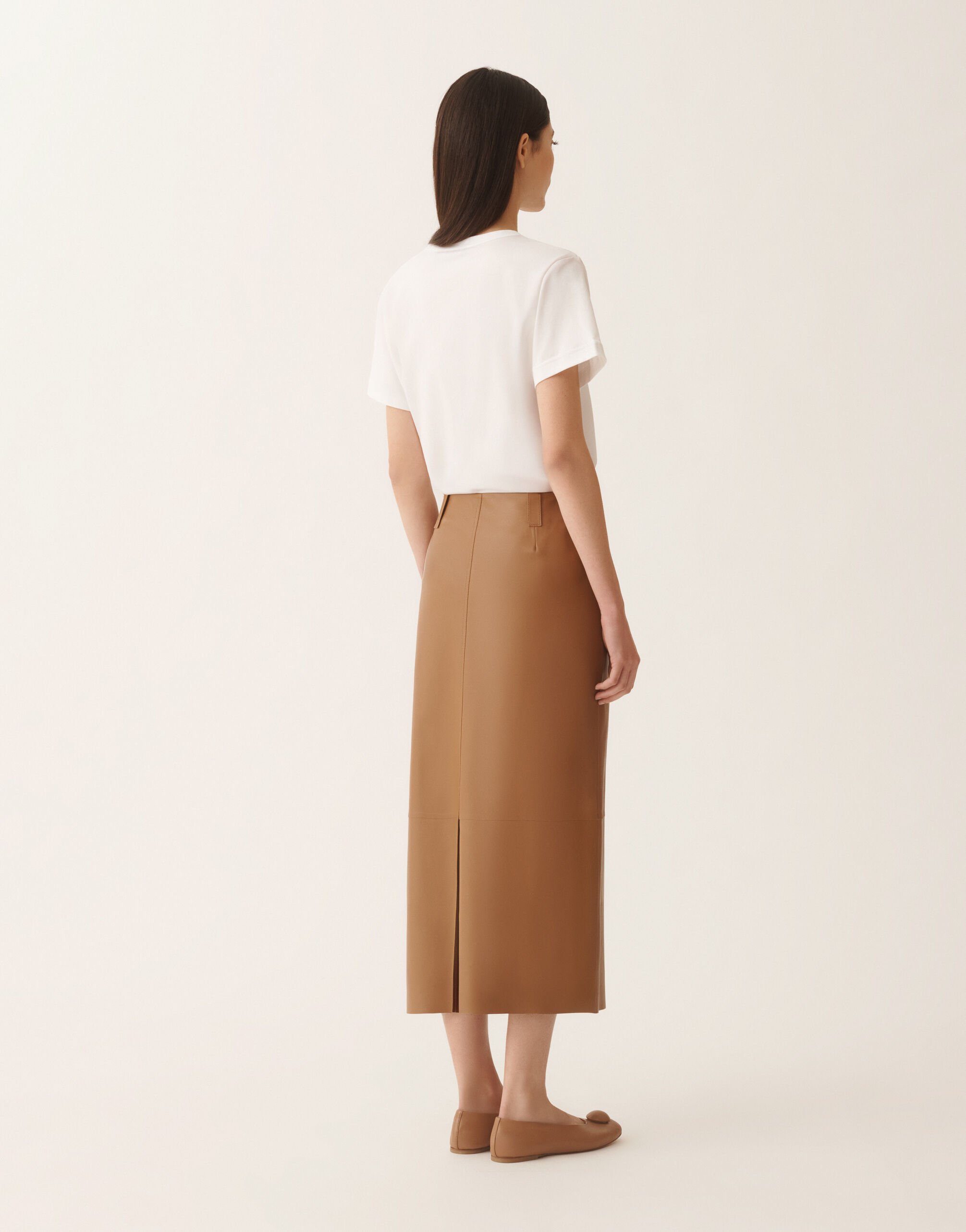 Fabiana Filippi Nappa lissé pencil skirt, wicker Wicker PLD266F267L7990000