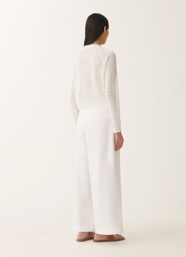 Fabiana Filippi Linen striped sweater, white and aqua green WHITE/AQUAGREEN MAD275F031L3420000