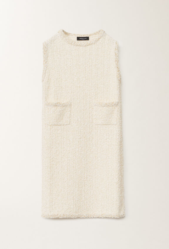 Fabiana Filippi Tweed-effect mini dress, white and citrine WHITE ABD265F175L1670000