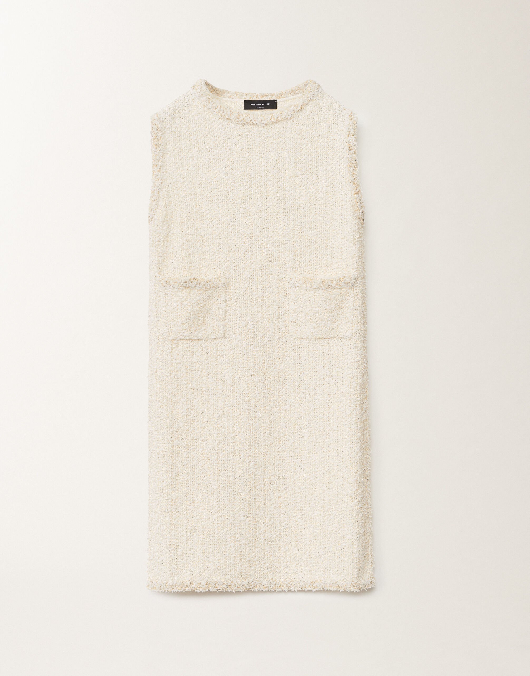 Fabiana Filippi Tweed-effect mini dress, white and citrine WHITE ABD265F175L1670000