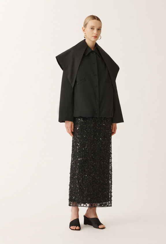 Fabiana Filippi Veste Coach en taffetas technique, noir NOIR CTD265F247L1930000