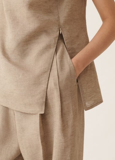 Top de lino en topo Fabiana Filippi Top de lino en topo GRIS PALOMA TPD276F737D8350000