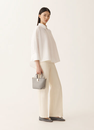 Fabiana Filippi Cropped shirt in optic white poplin White CAD266F309L5820000