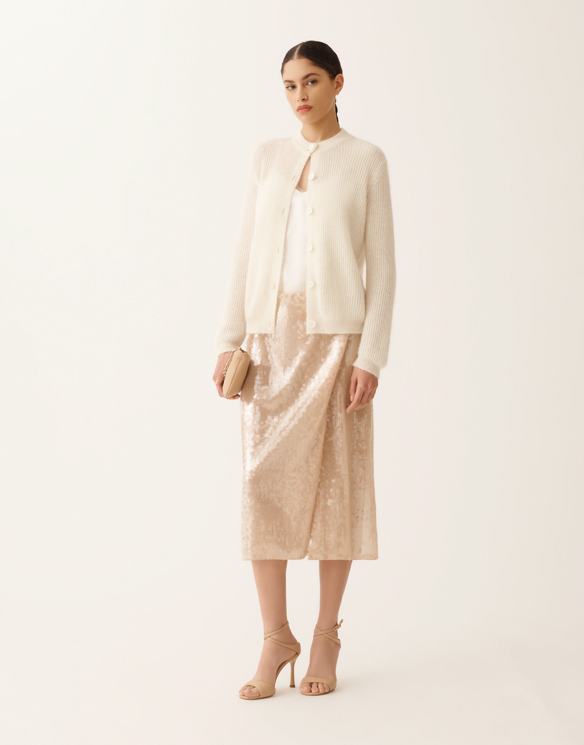 Mohair cardigan with sequins, raffia Fabiana Filippi Mohair cardigan with sequins, raffia Raffia MAD266F129L7390000