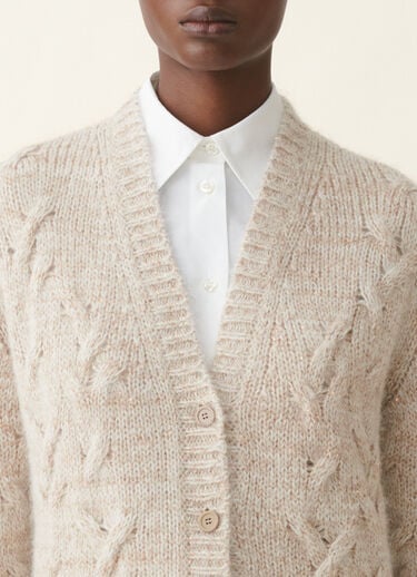 Platinum, mohair and sequin cardigan, cachà Fabiana Filippi Platinum, mohair and sequin cardigan, cachà Cachà MAD226F449M4170000