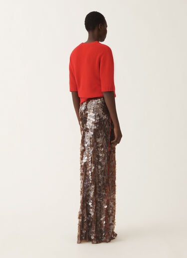 Fabiana Filippi Skirt in printed sequin tulle, bark Brown GND225F825L6380000