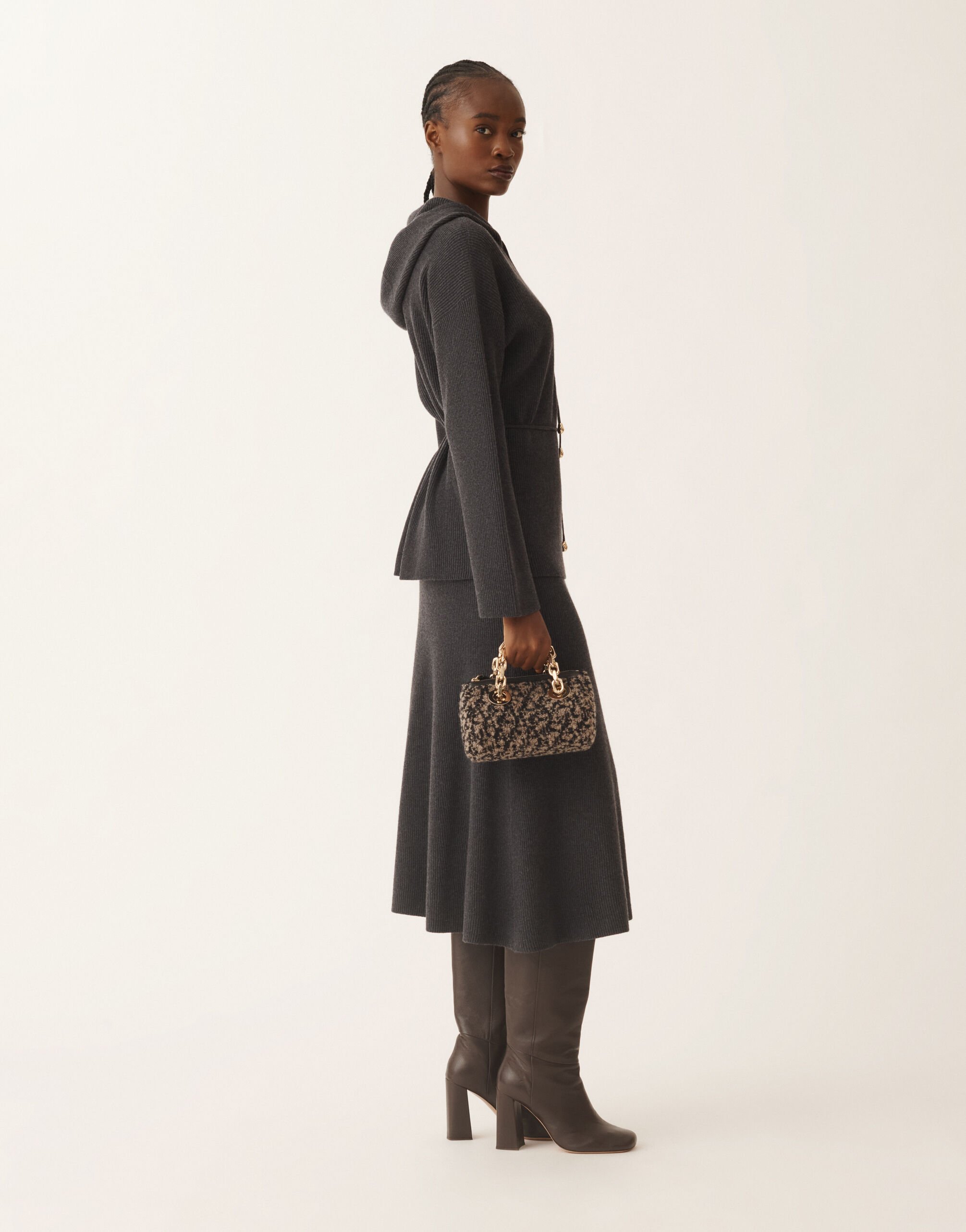 Fabiana Filippi Skirt in Platinum, grey denim Grey GND225F816N1280000