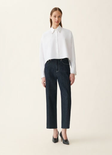 Fabiana Filippi Cropped Hemd aus Popeline, optisches weiß Optisches weiß CAD216F313M2680000