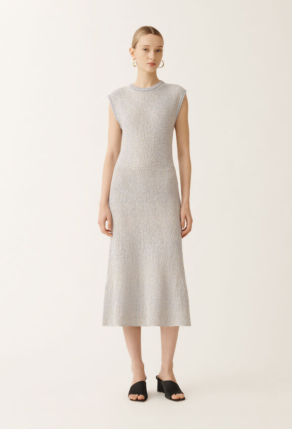 Fabiana Filippi Lurex knit tweed dress, vanilla and mauve VANILLA ABD275F627L3660000