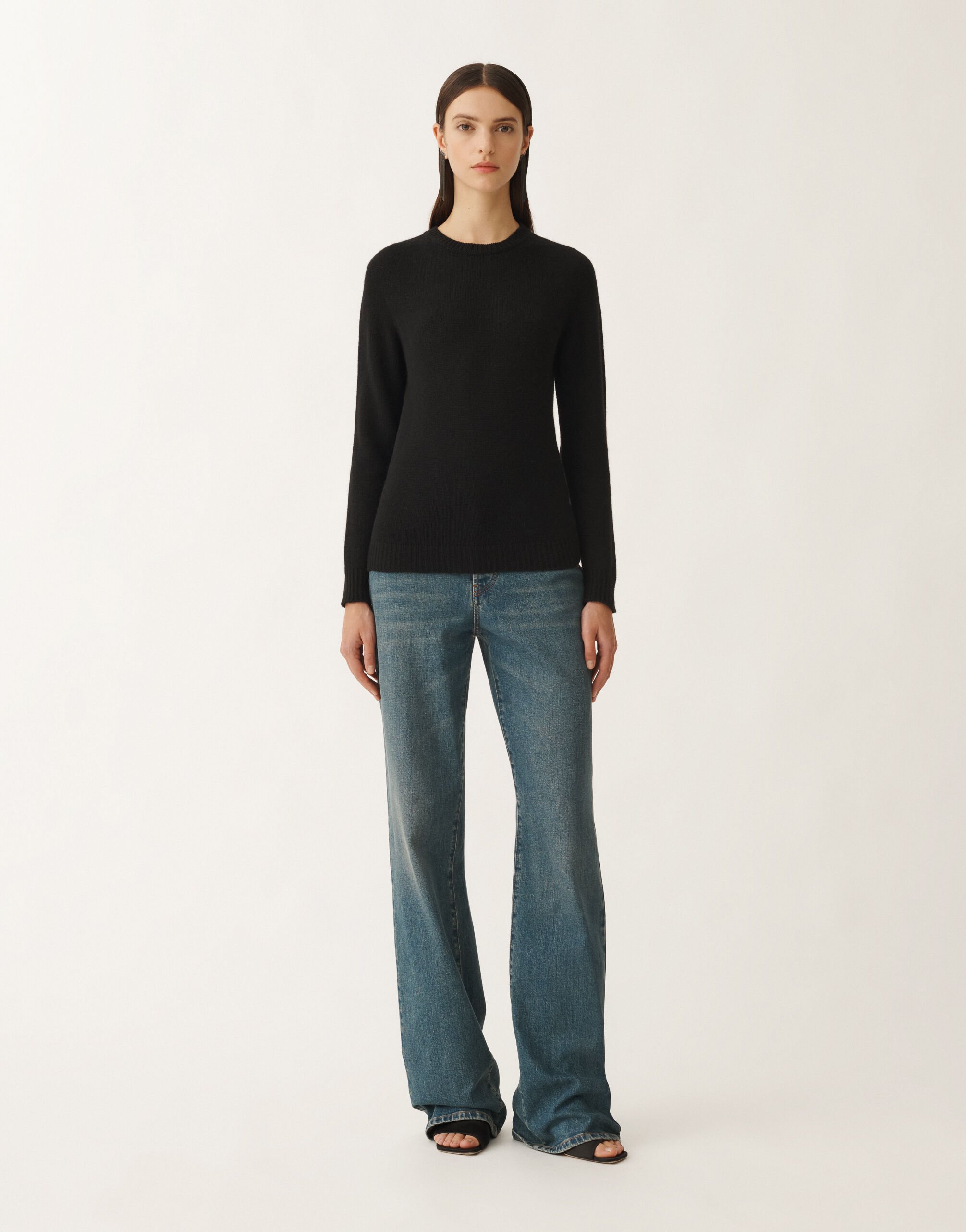Fabiana Filippi Pullover aus aufgerautem Kaschmir, schwarz SCHWARZ MAD265F031N9000000