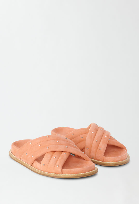 Fabiana Filippi PADDED SUEDE QUILTED SANDAL MACARON PINK ASD274A930H1440000