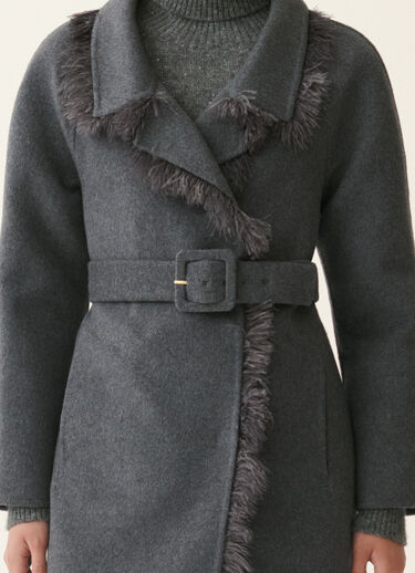 Fabiana Filippi Short wool and cashmere double coat, lead Lead CTD226F206M3840000