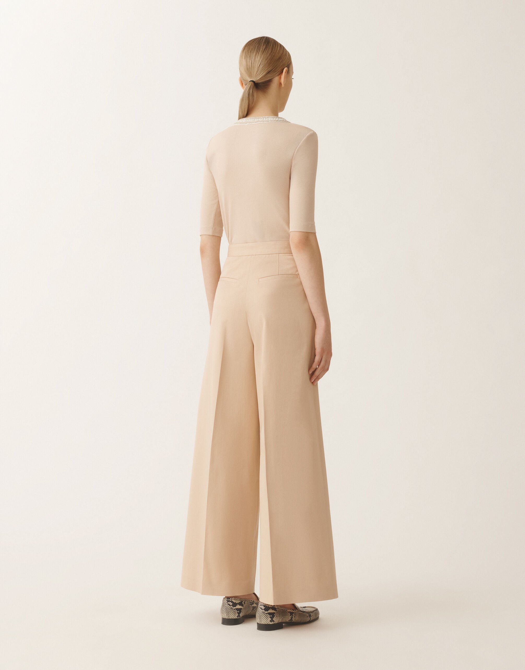 Fabiana Filippi Cotton gabardine trousers, sand SAND PAD275F772L1910000