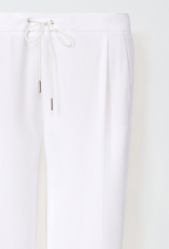 Fabiana Filippi Pantalon Spello  en soie, blanc BLANC PADP02W350X8090000