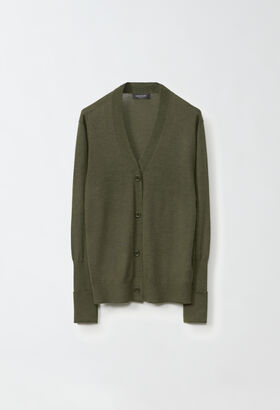 Fabiana Filippi CASHMERE SILK CARDIGAN WITH TURN UP CUFF GREEN CAD214F267D6140000