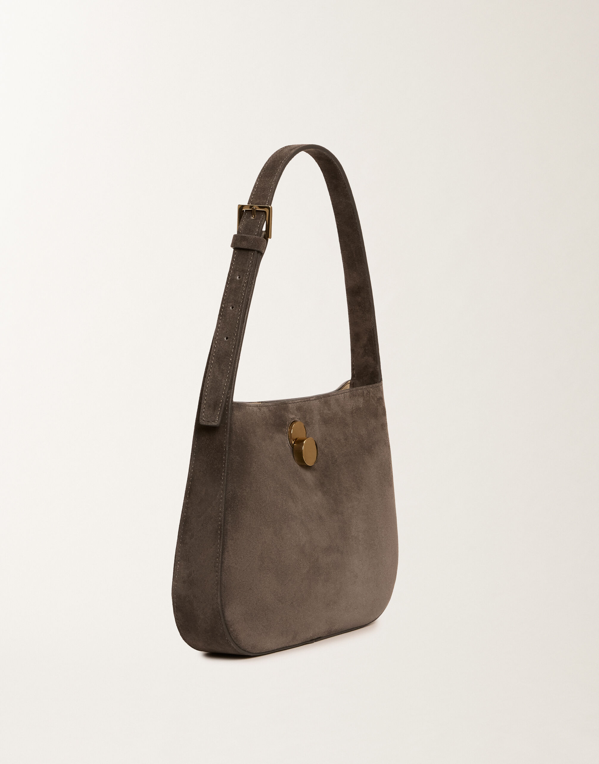 Small Eclissi hobo bag in suede, smoke for Women | Fabiana Filippi®