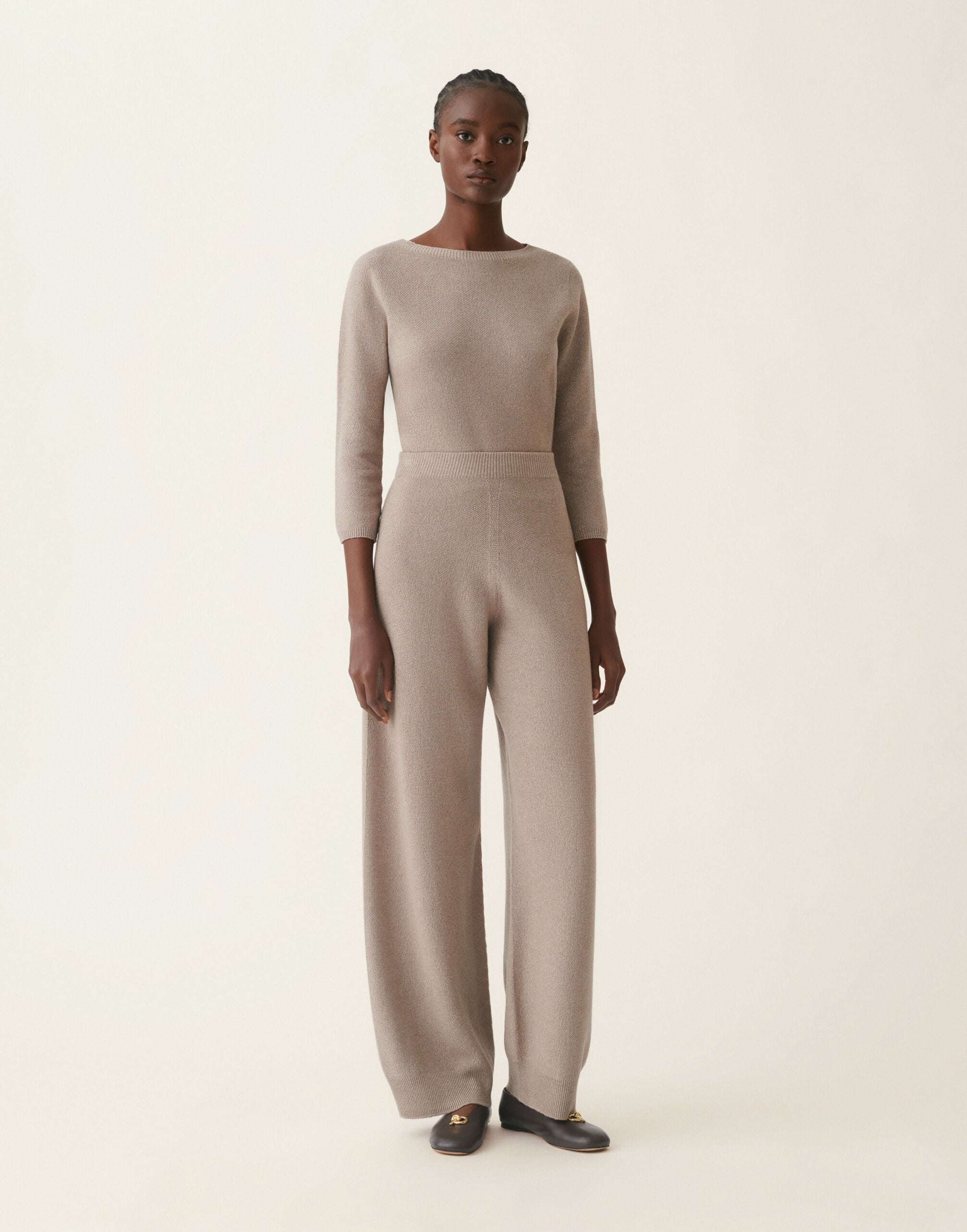 Fabiana Filippi Platinum trousers with lurex, mocha Mocha PAD216F336M3330000