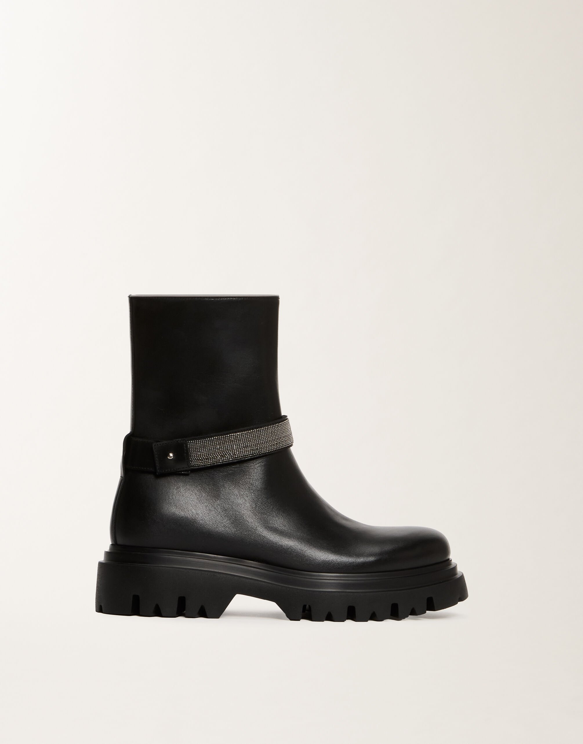 Fabiana Filippi Botas de motociclista en cuero de becerro, negro Negro ASD225A979L8230000