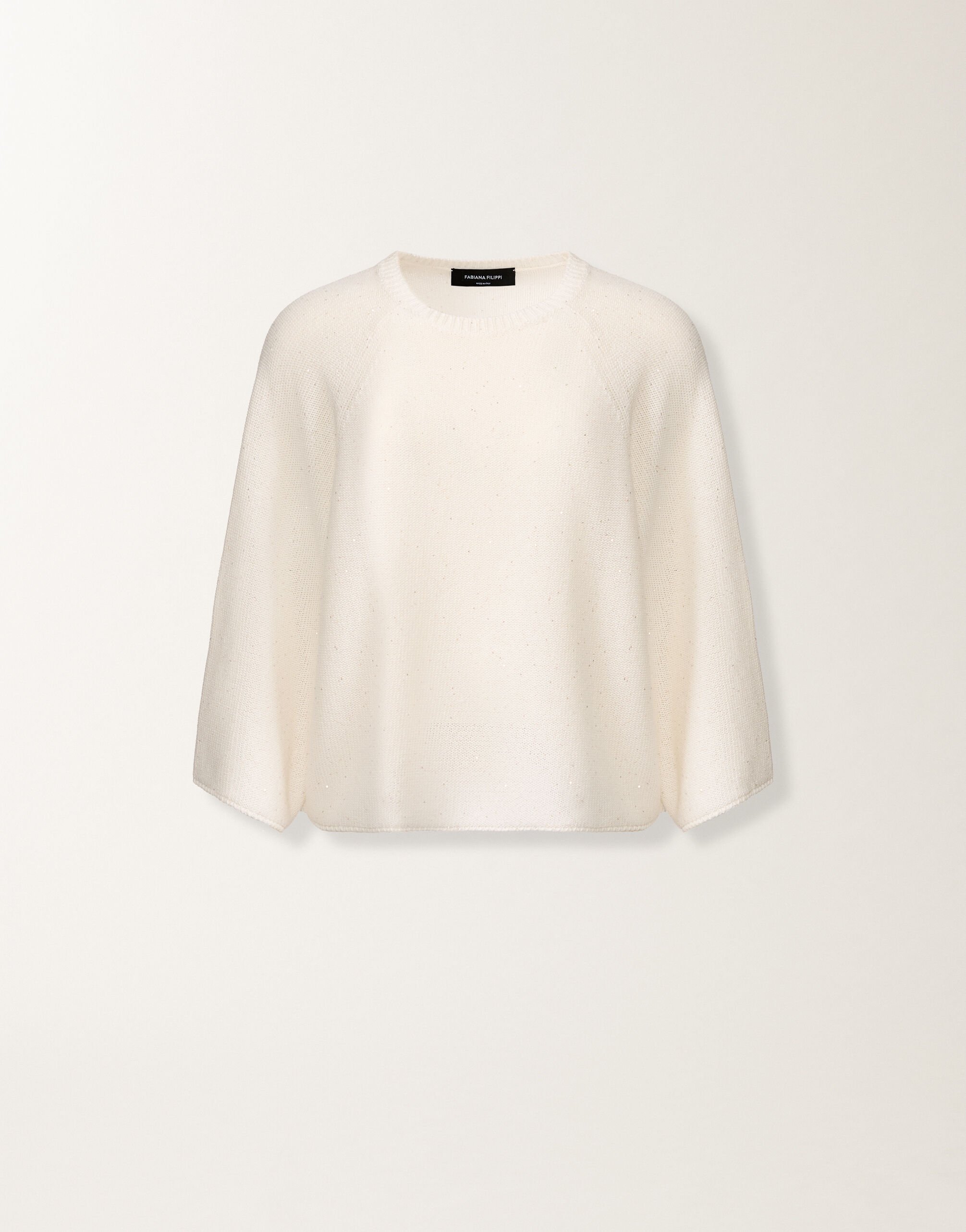 Fabiana Filippi White cotton and linen cape with sequins White MAD266F349D2730000