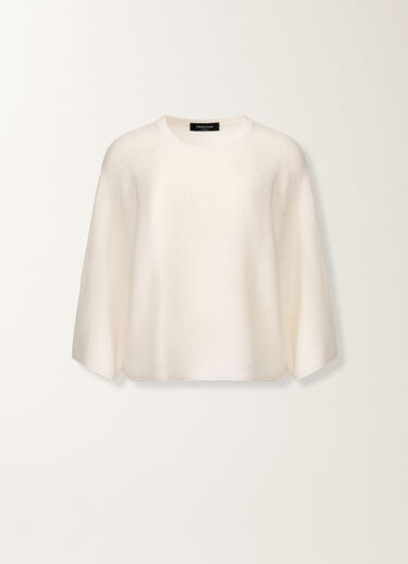 Fabiana Filippi White cotton and linen cape with sequins White MAD266F349D2730000