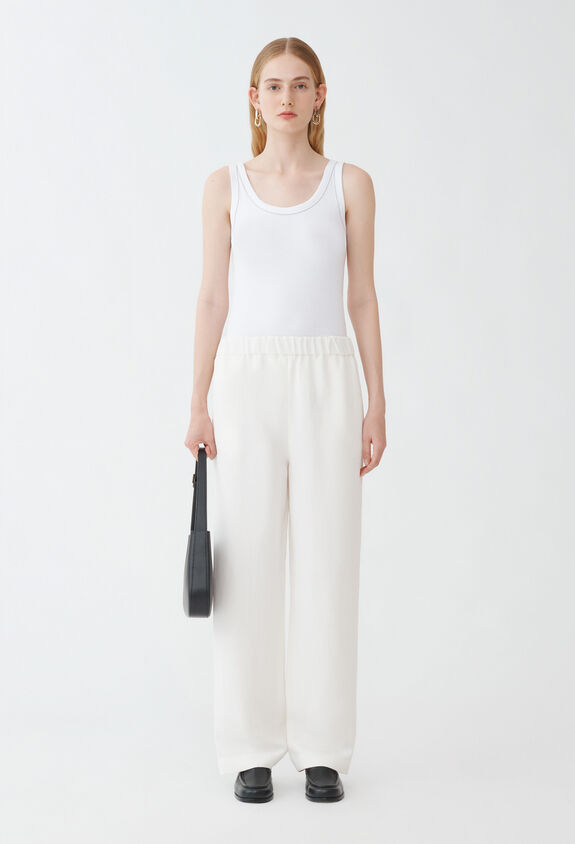 Fabiana Filippi VISCOSE LINEN JOGGING TROUSERS WHITE PAD274F255D5440000