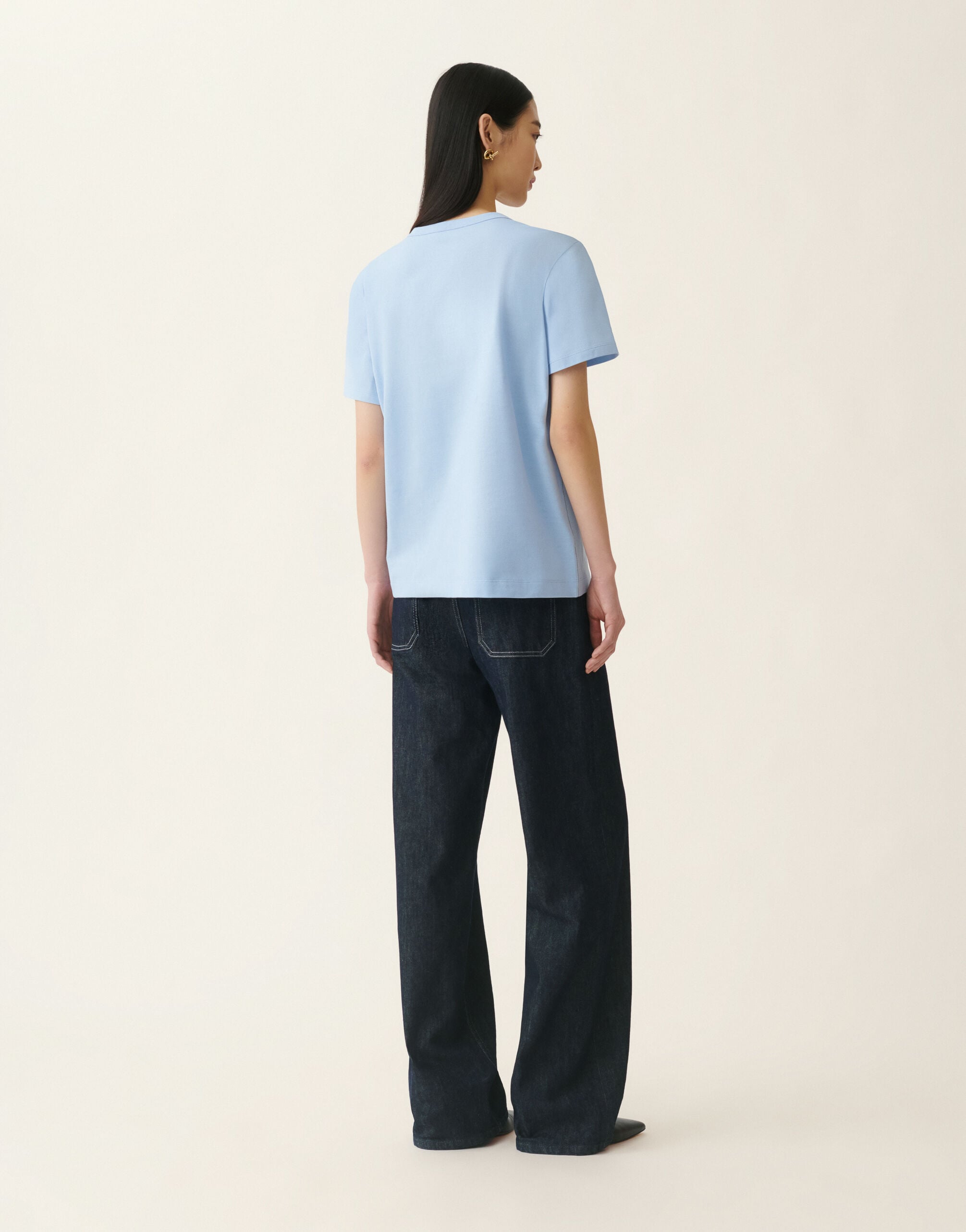 Fabiana Filippi Camiseta en jersey de algodón, azul claro Azul claro JED216F133L7960000