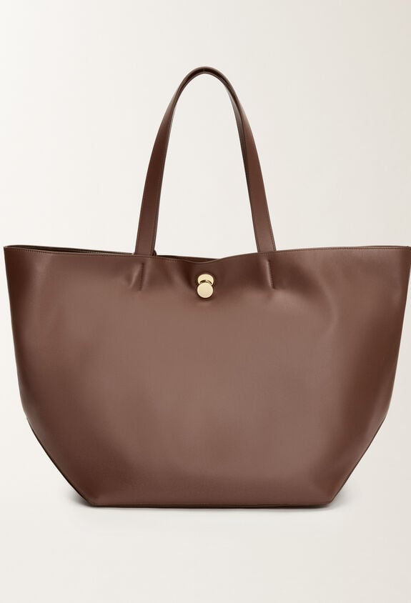 Fabiana Filippi Eclissi smooth nappa leather tote bag, ebony BROWN BGD215A906L8020000