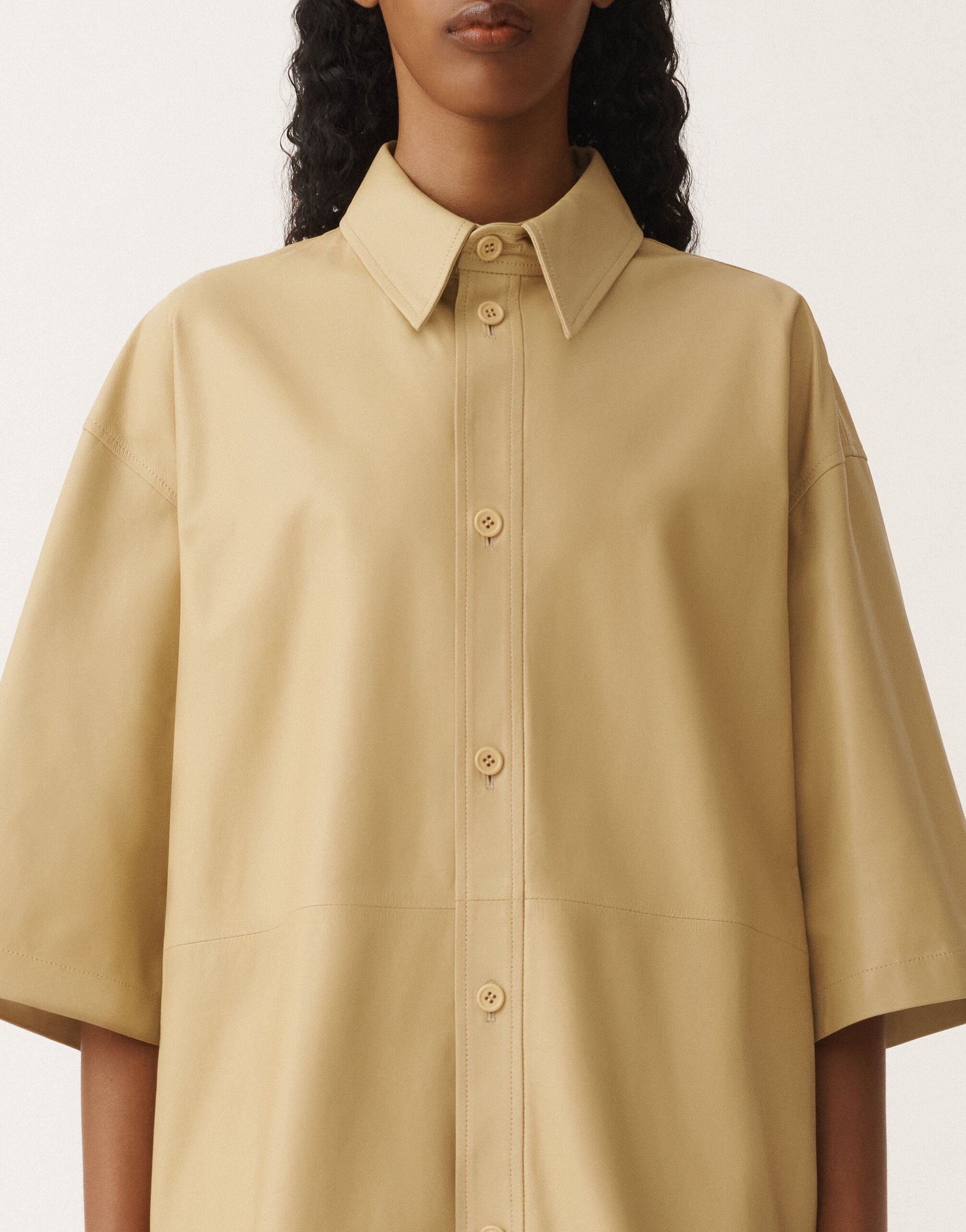 Fabiana Filippi Hemd aus leichtem Nappaleder, gold GELB PLD265F280D7510000