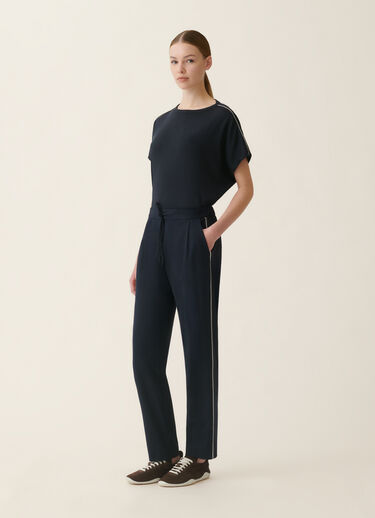 Fabiana Filippi Pantalon jogging Spello en jersey point Milano, bleu nuit Bleu nuit PAD216F366M3100000