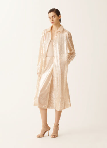 Fabiana Filippi Water-effect sequin coat, nude Nude CTD266F255L7930000