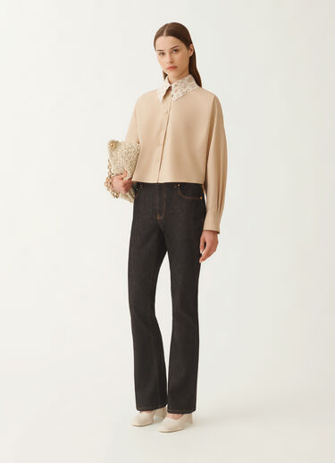 Fabiana Filippi Poplin cropped shirt, maple BEIGE CAD215F313L5710000