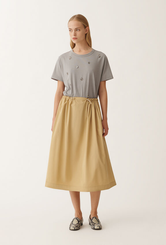 Fabiana Filippi Technical taffeta skirt, gold YELLOW GND265F410D2600000