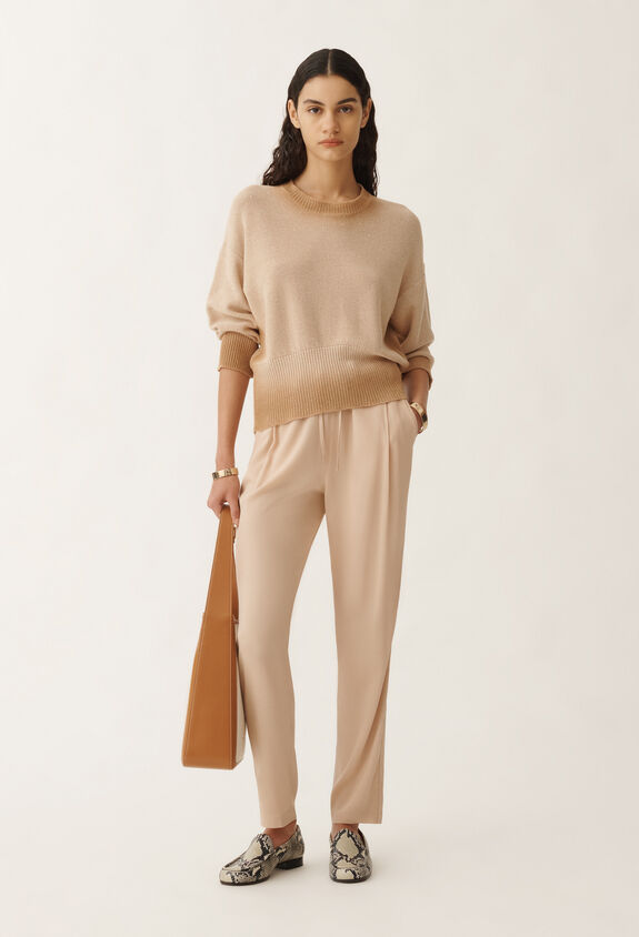 Fabiana Filippi Spello stretch sablé trousers, sand SAND PAD275F366L2350000