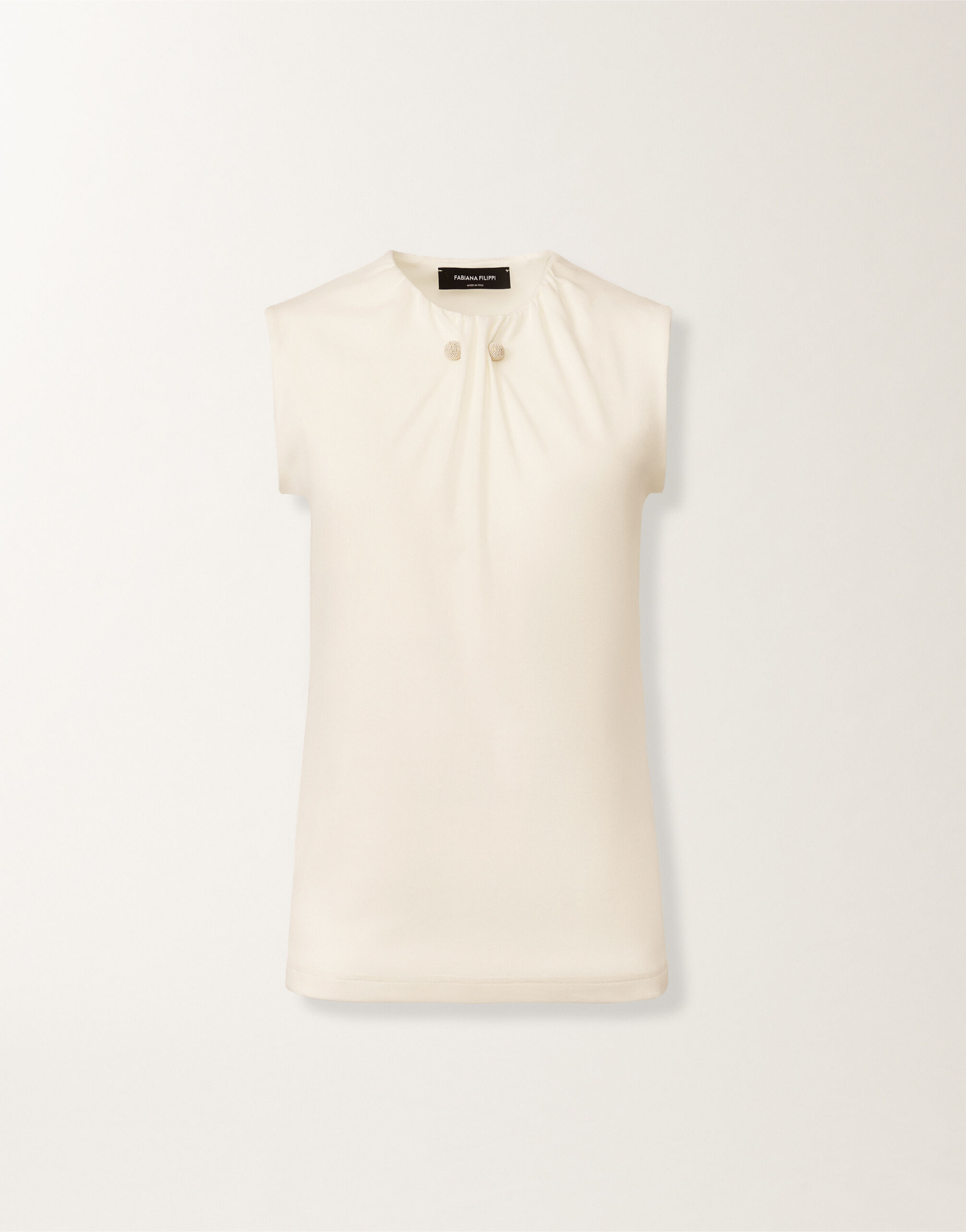 Tanktop aus Jersey, buttergelb Fabiana Filippi Tanktop aus Jersey, buttergelb Weiß JED215F377L5420000