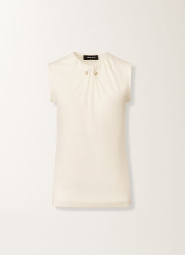 Tanktop aus Jersey, buttergelb Fabiana Filippi Tanktop aus Jersey, buttergelb Weiß JED215F377L5420000