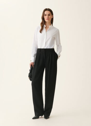 Fabiana Filippi Straight-cut poplin shirt, optic white Optic white CAD226F696M6640000