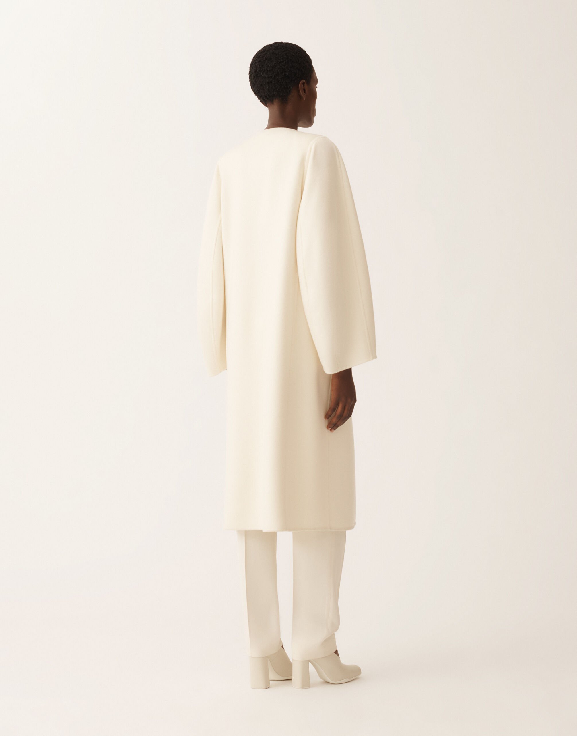 Fabiana Filippi Double cashmere coat, white WHITE CTD215F237D3380000