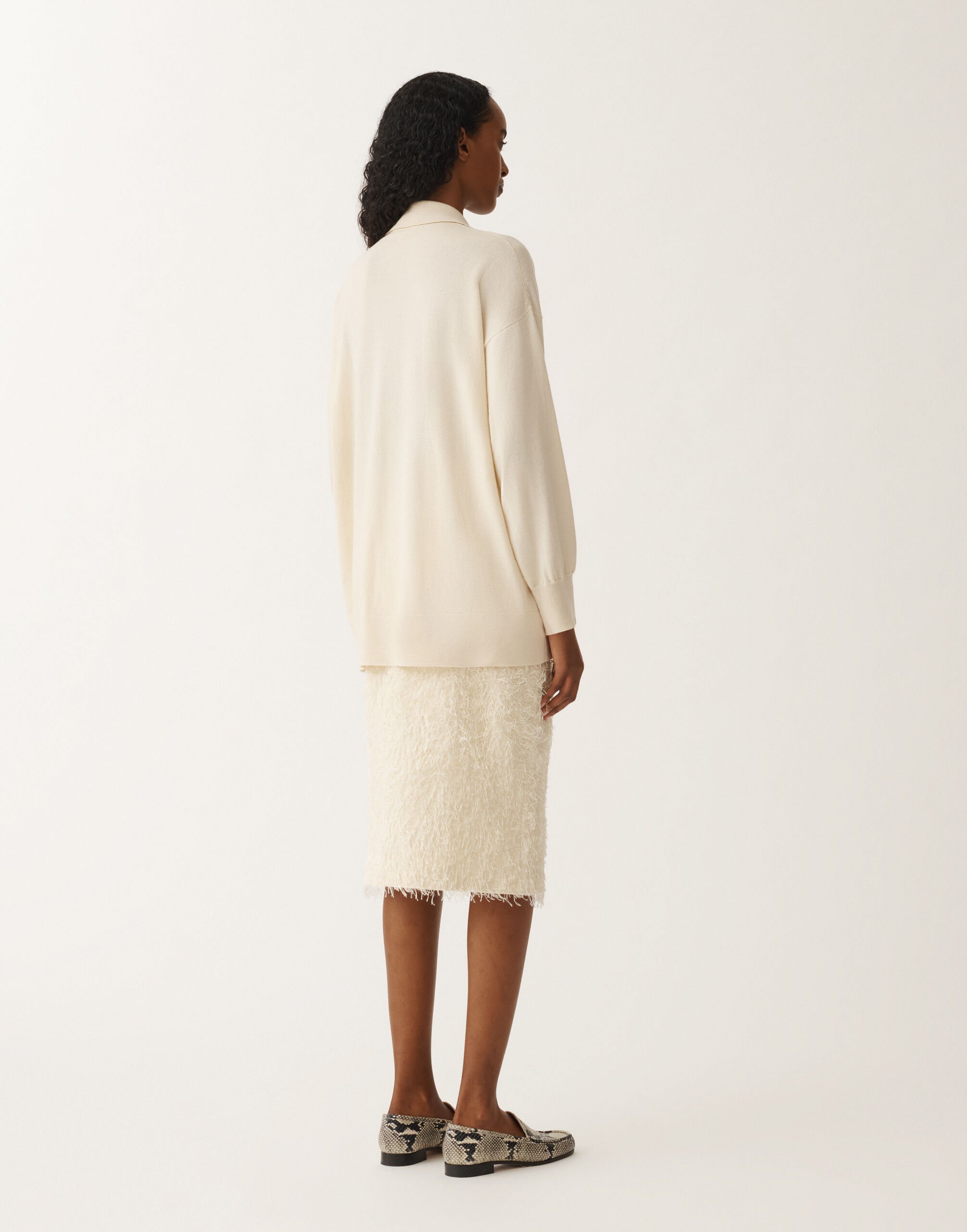 Fabiana Filippi Pullover aus Wolle und Baumwolle, vanillefarben WEISS MAD265F041L1620000