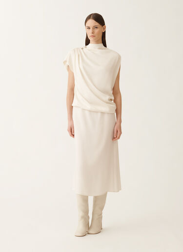 Fabiana Filippi Envers satin dress, butter WHITE ABD215F169L5960000