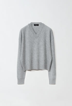 Fabiana Filippi Platinum sweater with sequins, rock grey BLUE MAD214F096D7230000