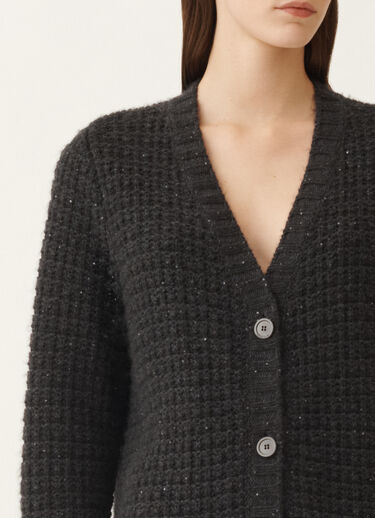 Fabiana Filippi Platinum cardigan with sequins, slate Grey MAD225F540L6170000