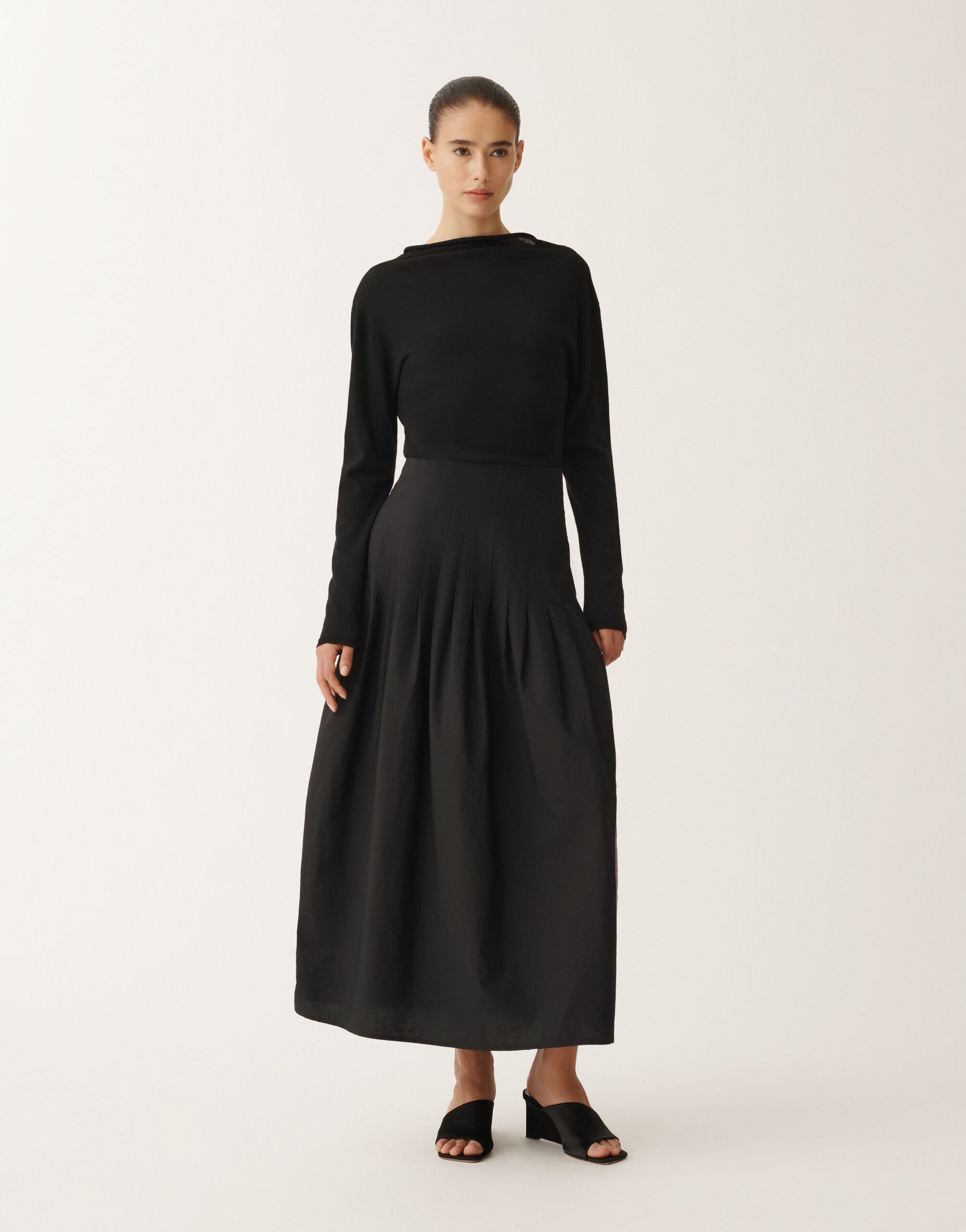 Fabiana Filippi Robe en laine et coton, noir NOIR ABD265F186L1770000