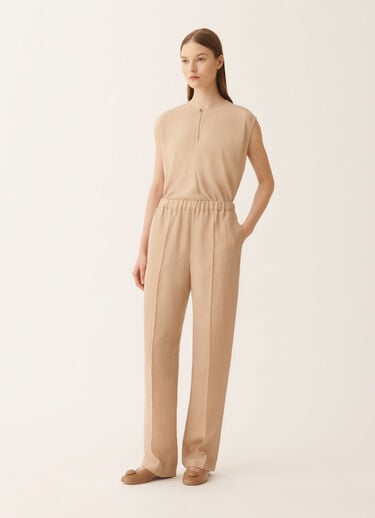 Fabiana Filippi Pantalón Gubbio jogging en fluido, arce Beige PAD266F322L7850000