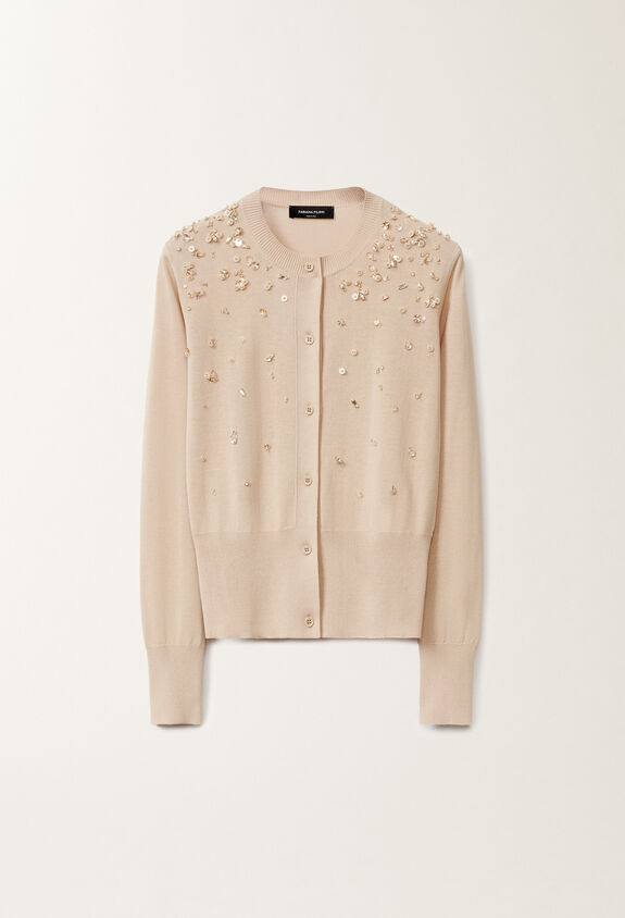 Fabiana Filippi Cotton cardigan, sand SAND MAD275F543L3350000