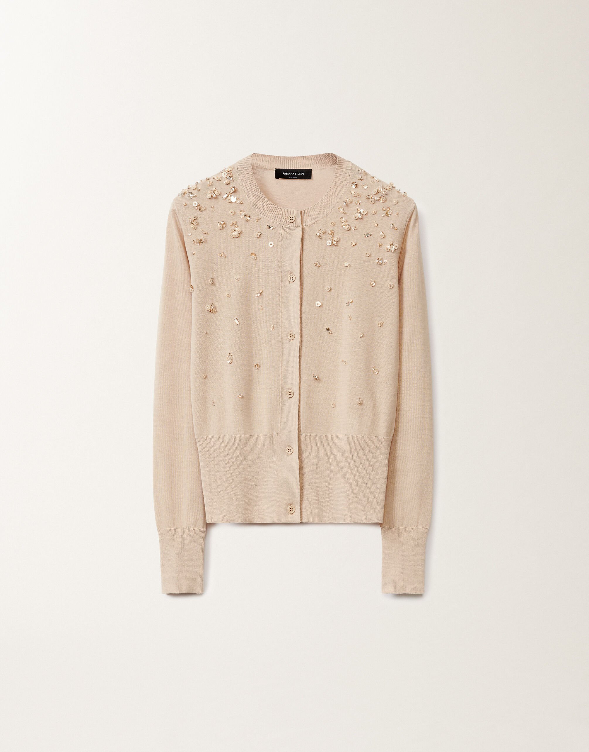 Fabiana Filippi Cotton cardigan, sand SAND MAD275F543L3350000