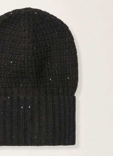 Fabiana Filippi Wool and silk hat with sequins, black Black SAD225A983L6170000