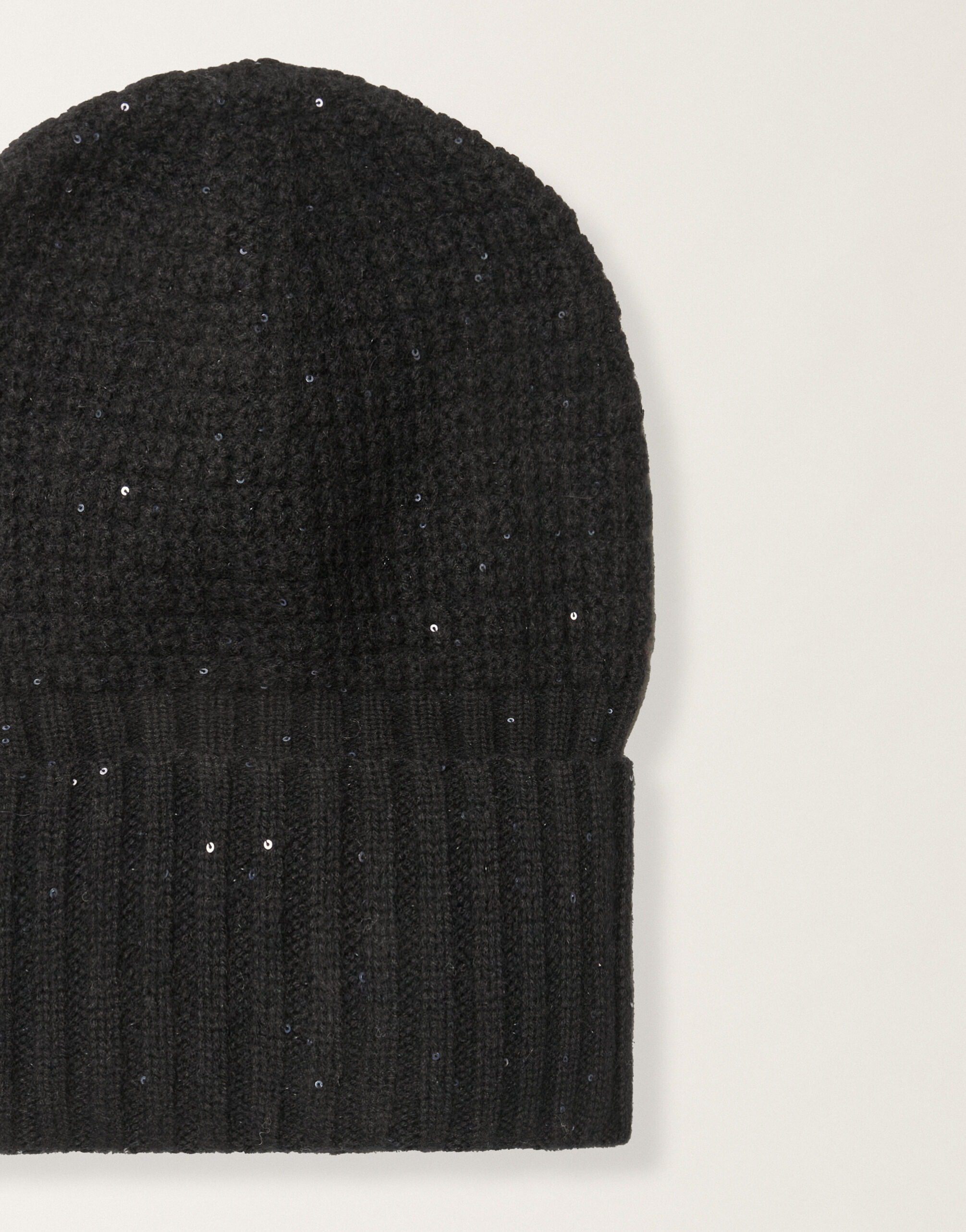 Fabiana Filippi Wool and silk hat with sequins, black Black SAD225A983L6170000