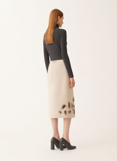 Fabiana Filippi Double wool skirt, rope and wicker BEIGE GND215F415L5530000